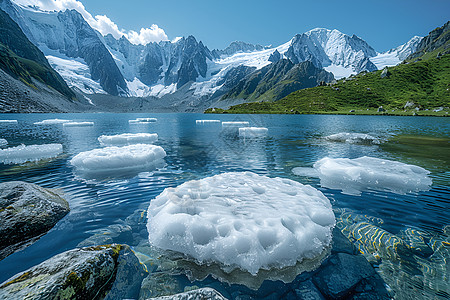 冰雪覆盖的山脉高清图片