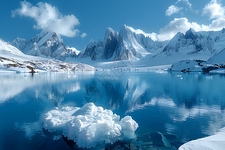 冰雪皑皑孤立的冰山图片