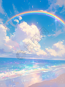 大海上彩虹飞舞图片