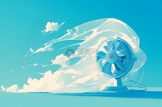 夏日清凉中的电风扇图片