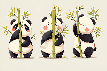 熊猫与竹林背景图片