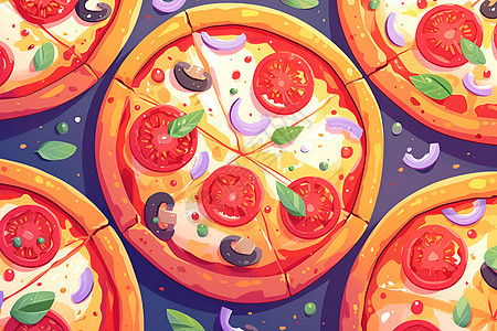 五彩斑斓的披萨世界背景图片