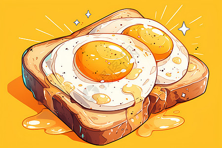 诱人的面包鸡蛋早餐图片