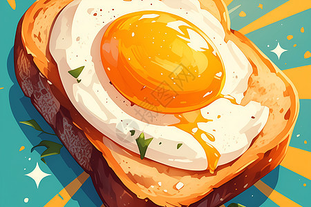 美味的早餐鸡蛋和面包图片