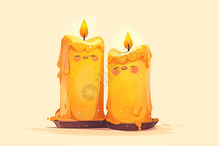 欢乐可爱的卡通蜡烛图片