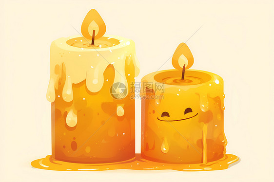 温馨可爱的卡通蜡烛图片