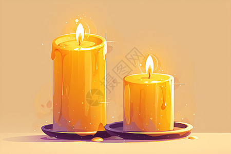 简约蜡烛插画图片