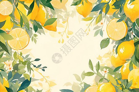 清新柠檬背景图片