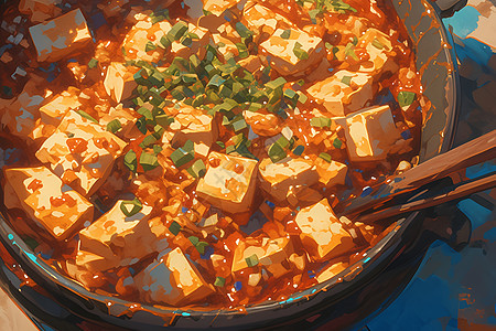 色彩鲜艳的麻婆豆腐图片