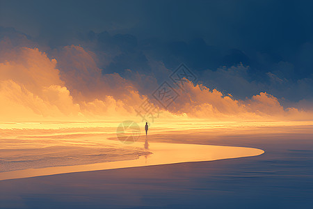 日落时分的大海美景图片