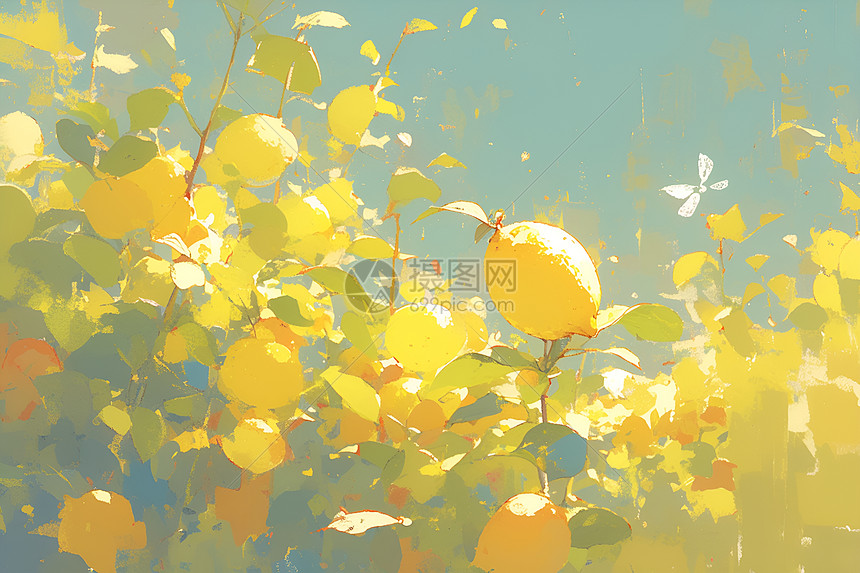 果园里成熟的柠檬图片