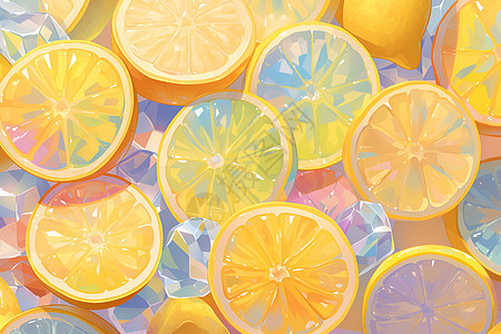 晶状柠檬背景图片