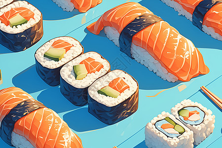 美味的寿司艺术品图片