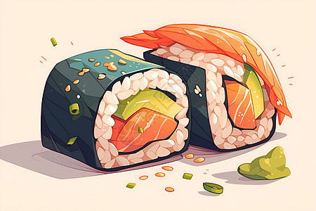鲜美多彩的寿司图片