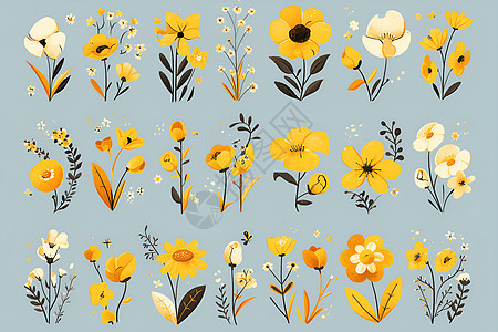 明亮可爱的黄色花朵图片