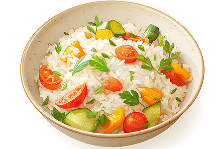 营养美味的米饭背景图片