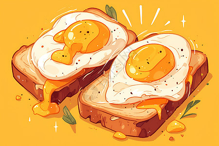 面包上的鸡蛋食物图片