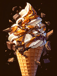 浓郁的巧克力冰淇淋图片
