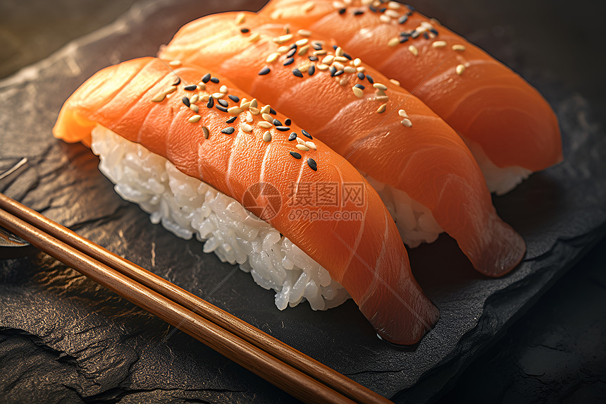 美味的海鲜寿司图片