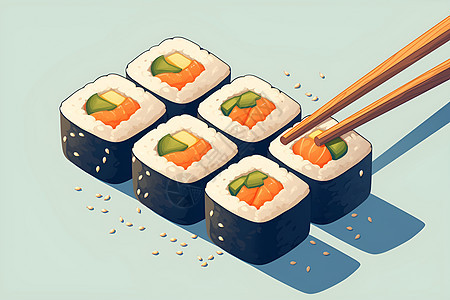 美味的寿司美食图片