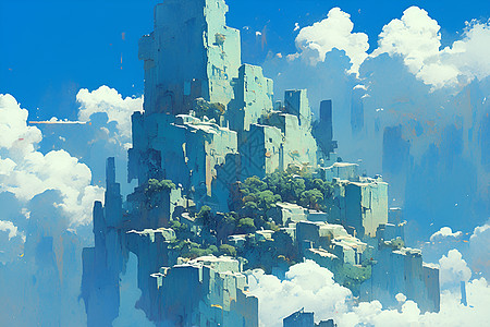 天空中的梦幻城堡图片