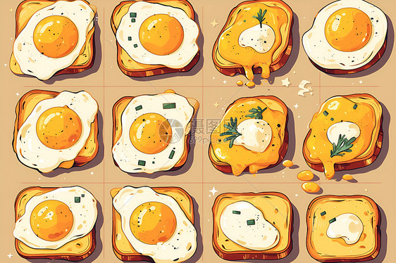 黄油面包煎蛋图片