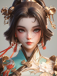 传统汉服的中国女孩背景图片