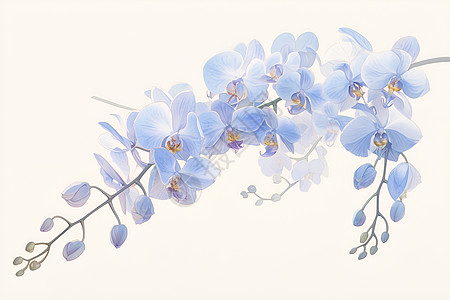 清晰细腻的蓝色兰花图片