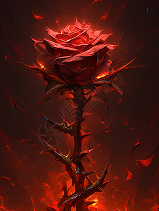 红糖玫瑰荆棘之上的玫瑰插画