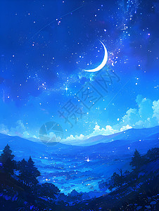 夜晚的神奇星空图片