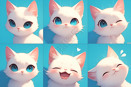 蓝眼猫咪的表情图片
