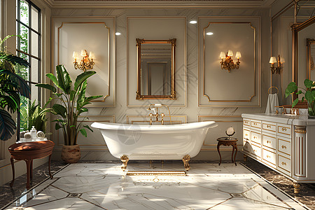 古典优雅的浴室图片