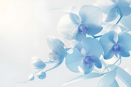 清新典雅的蓝色兰花图片