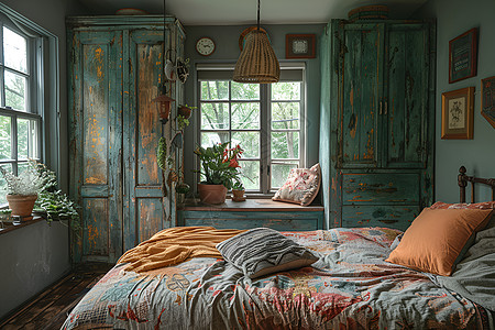 怀旧风格的卧室设计图片