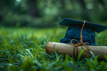毕业帽与学位证书图片