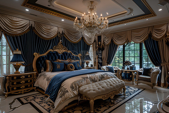 欧式奢华的卧室图片