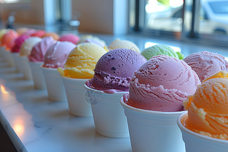 美味的水果味冰淇淋图片