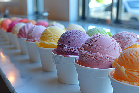 美味的水果味冰淇淋图片