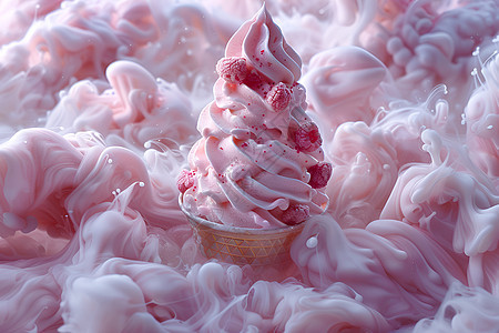 美味的紫色冰淇淋图片