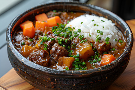 牛肉咖喱饭精美日式咖喱饭背景