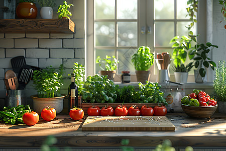 厨房里的西红柿图片