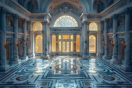 豪华的宫殿大厅图片