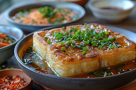 美味包子中国风美味的汤饼背景