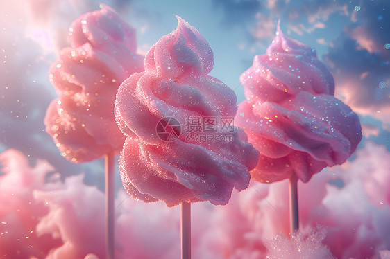 粉色棉花糖的美味图片