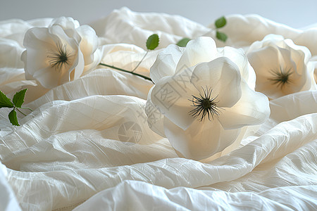 白色花朵和宣纸图片