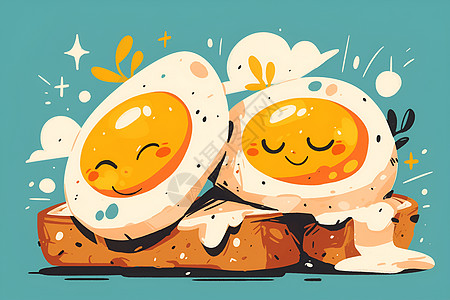 鸡蛋和吐司图片