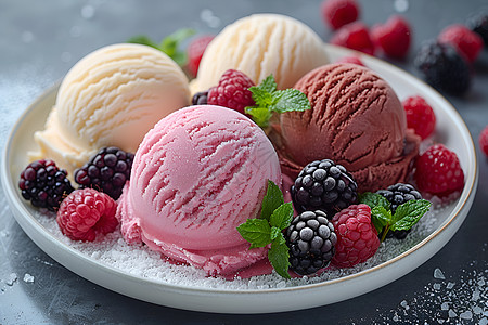 精美的冰淇淋盛宴图片
