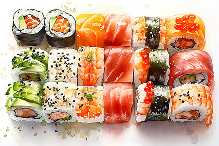 美味健康的寿司卷图片