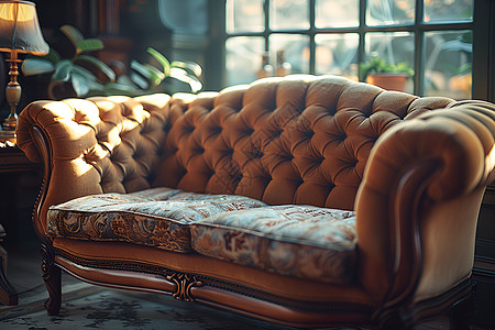 古典沙发上的奢华纹理图片