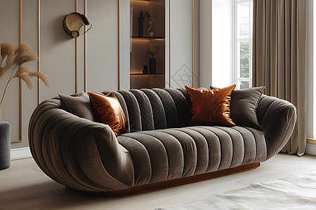 灰色现代沙发图片